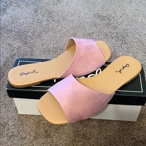 Suede lavender sandals
